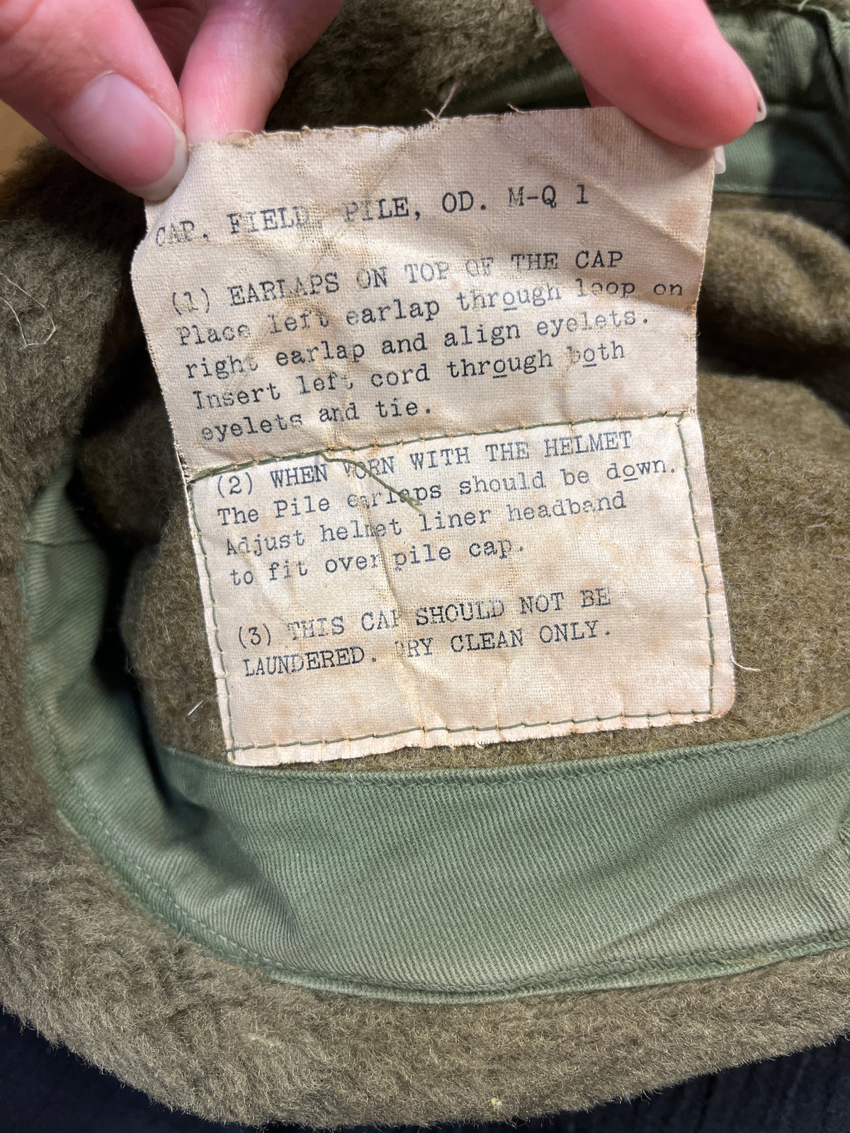 Vintage US Army M-1951 Cold Weather Field Pile Cap