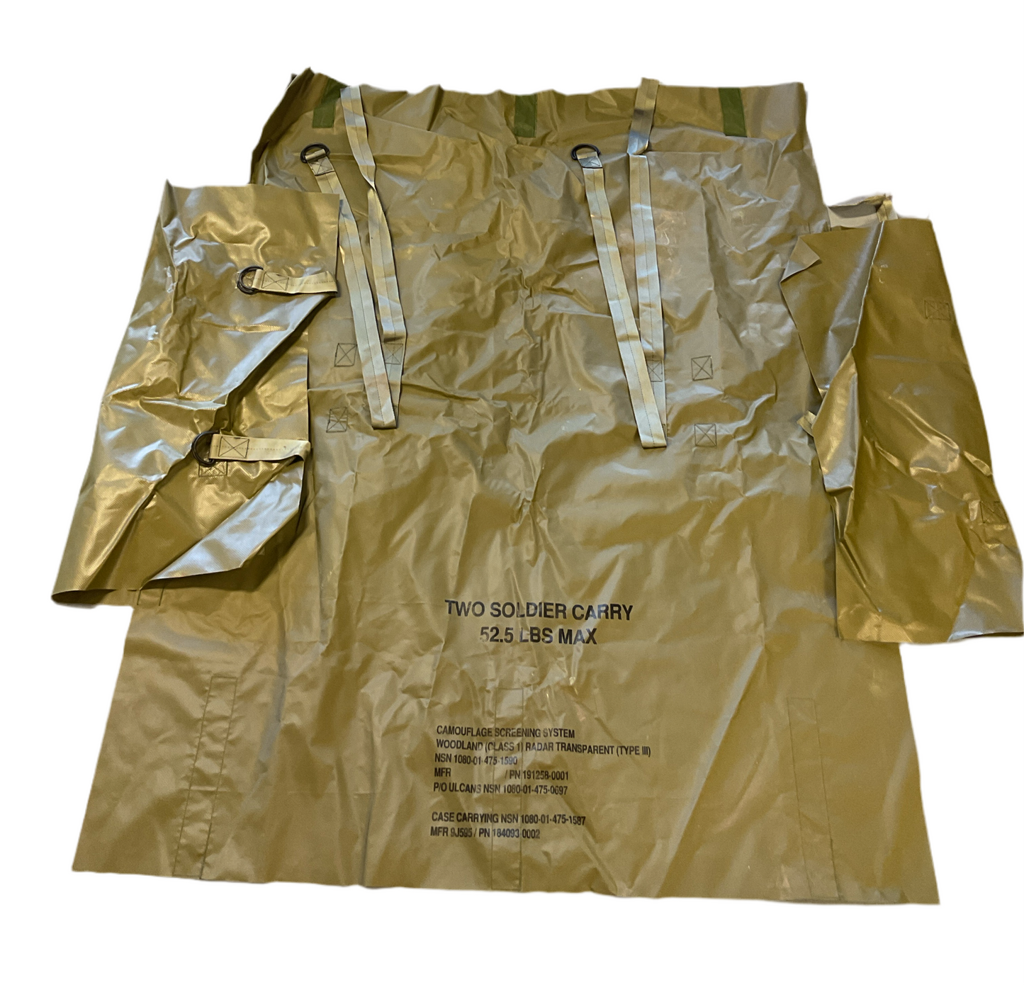 US Military camouflage screening system carrying case