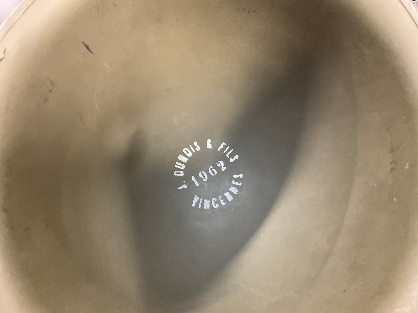 Vintage French Military Steel Pot Helmet