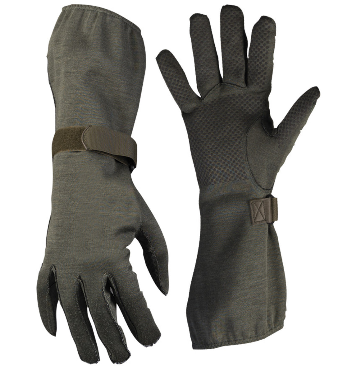 GERMAN OD NOMEX® PILOT GLOVES W/GRIPPER NEW