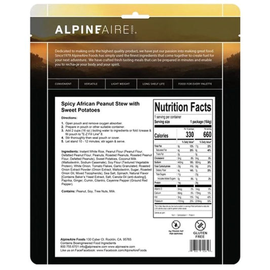 Alpine Air Spicy African Peanut Stew Freeze Dried Meal