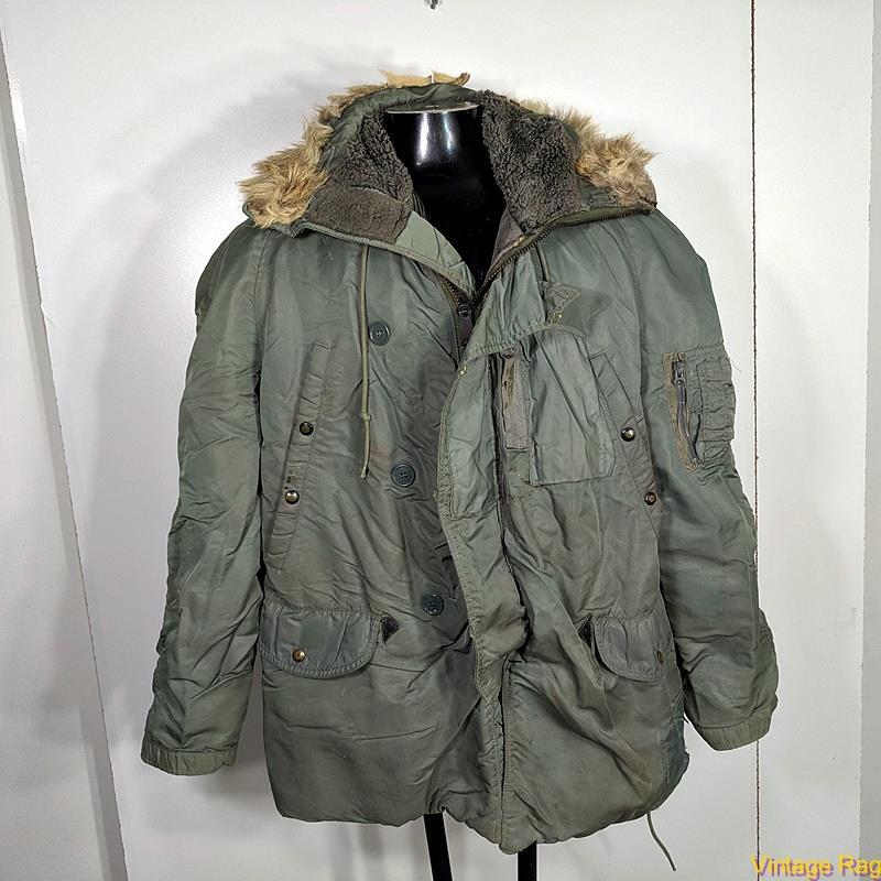 Vintage US Military Man's Flying Jacket with Fur Hood