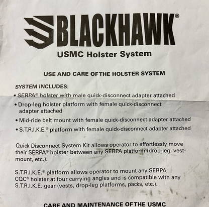 Blackhawk C1370 Beretta 92 holster set- USMC