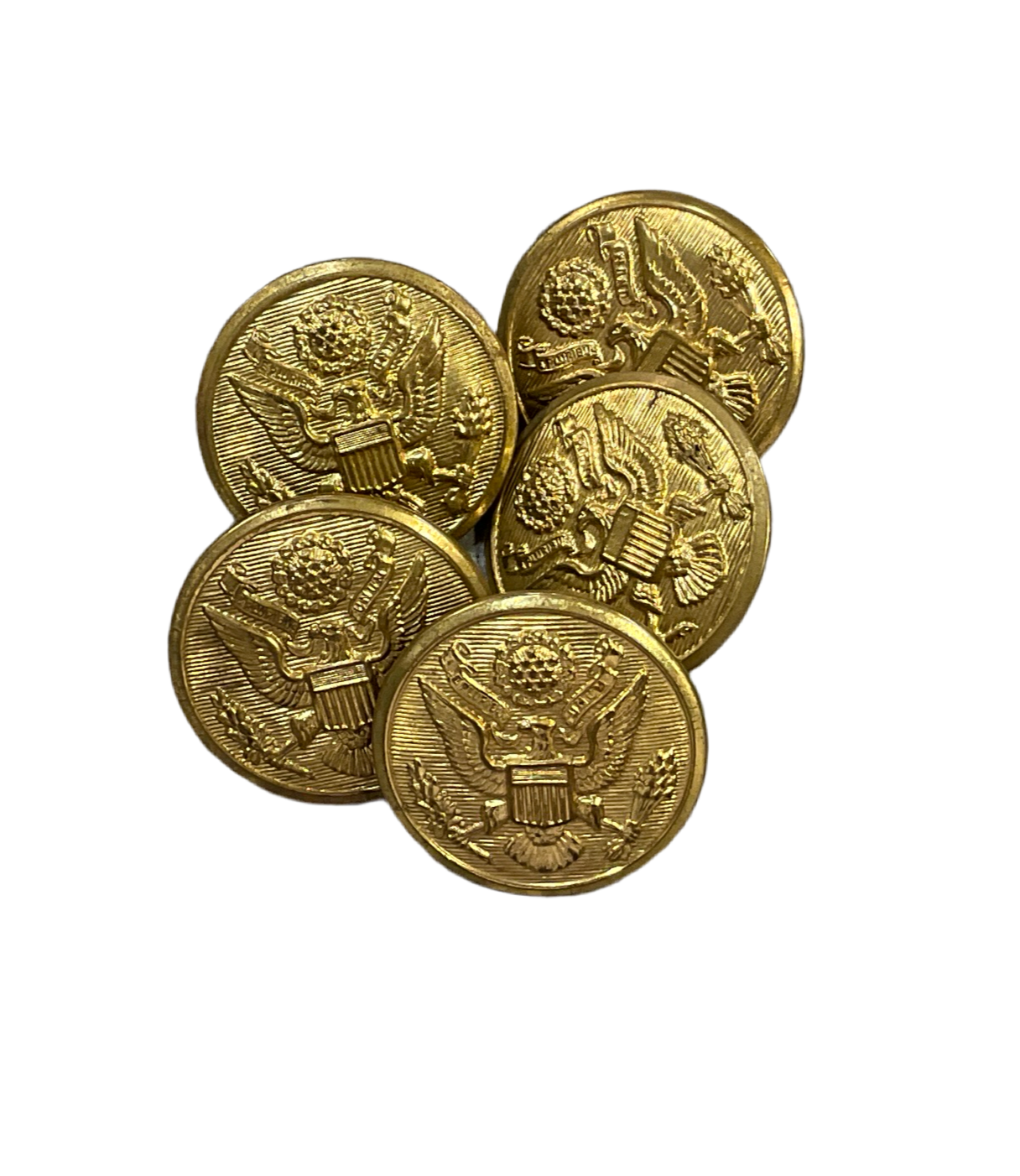 Vintage Set of 5 Brass US Military Buttons