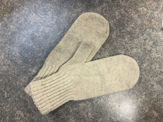 Wool Liner Mittens - White