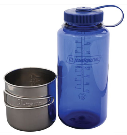 SPACE SAVER STAINLESS STEEL CUP WITH 1 QUART NALGENE BOTTLE