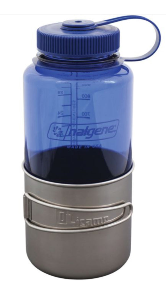 SPACE SAVER STAINLESS STEEL CUP WITH 1 QUART NALGENE BOTTLE