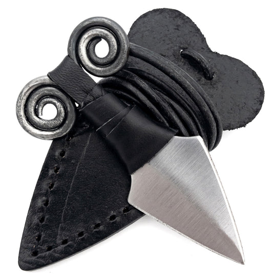 Mini carbon steel neck knife