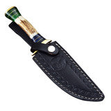 Land and Sky Fixed Blade Clip Point Damascus Outdoor Hunting Knife