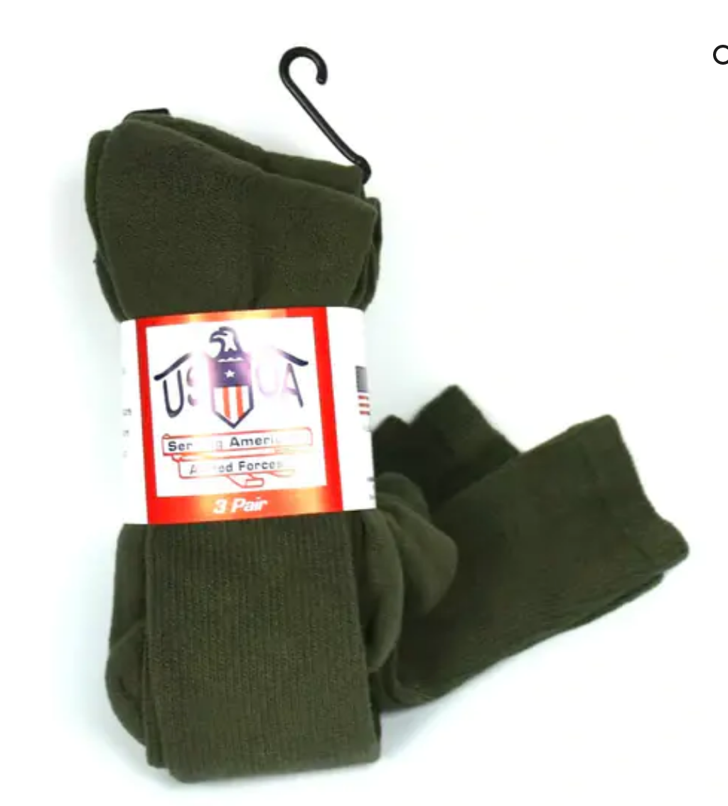 U.S. Military Olive Drab Boot Socks - 3 pack