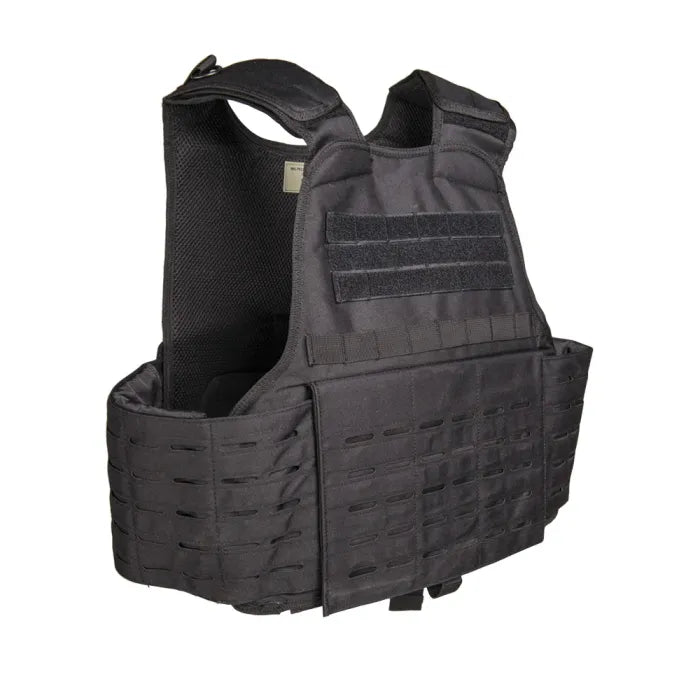 MIL-TEC BLACK LASER-CUT PLATE CARRIER VEST